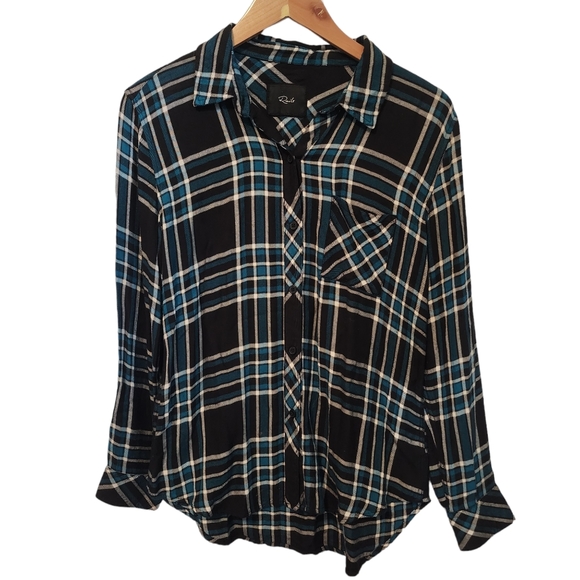 EUC Rails Button Up Hunter Shirt in Midnight Cerulean Blue - Picture 10 of 13